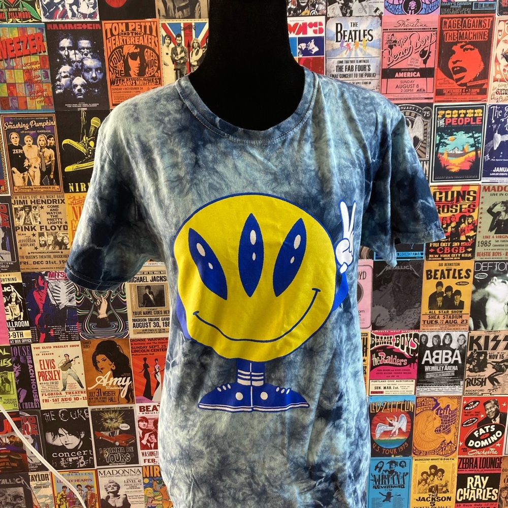 Blue Tie-Dye Smiley Face T-Shirt